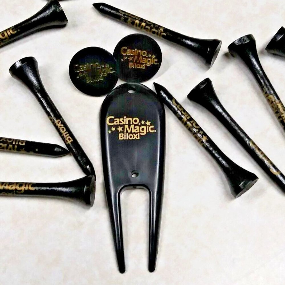 Casino Magic Biloxi Collectible Golf Tees, Divot Tool, Ball Markers